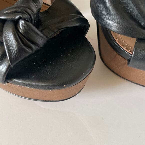 NWT BCBGMaxAzria Black Kaleesi Stack-Heel Platform Leather Sandals • Size 8.5 ⬇️ - Picture 4 of 7